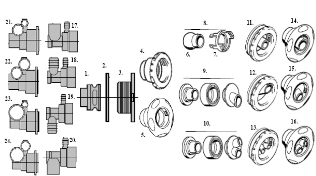 Hydroair Magna Exploded Diagram - spa jets